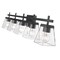 Z-Lite Lauren Vanity, 5-Light, 39 In.W x 6.5 In.L x 8.5 In.H, Matte Black/Clear 819-5V-MB - alternate 8